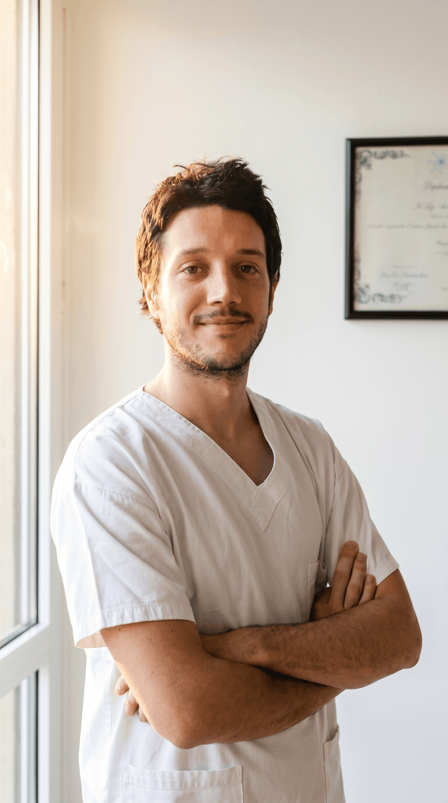 Andrea Zeni durante un momento di lavoro nello studio